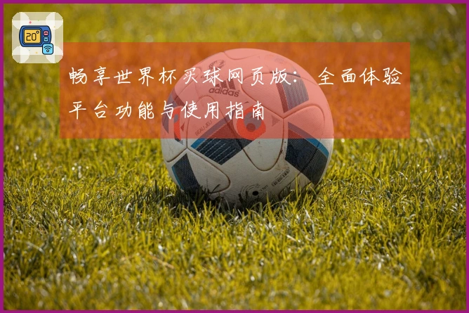 畅享世界杯买球网页版:全面体验平台功能与使用指南
